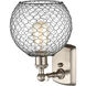 Ballston Farmhouse Chicken Wire LED 8 inch Brushed Satin Nickel Sconce Wall Light in Clear Glass with Black Wire, Ballston