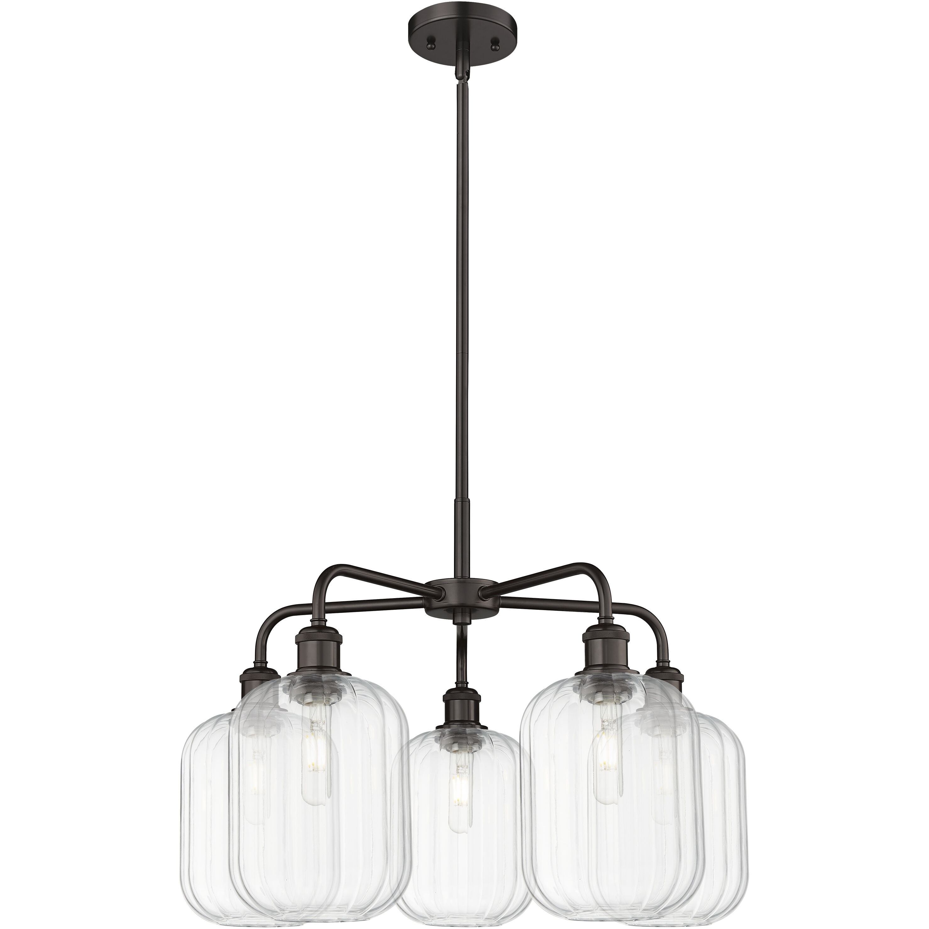 Ballston Preston 5 Light 25.25 inch Oil Rubbed Bronze Chandelier Ceiling Light in Clear