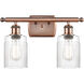 Ballston Hadley LED 16 inch Antique Copper Bath Vanity Light Wall Light in Clear Glass, Ballston