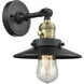 Franklin Restoration Railroad LED 8 inch Black Antique Brass Sconce Wall Light, Franklin Restoration