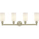Clymer 4 Light 30.88 inch Antique Brass and Matte White Bath Vanity Light Wall Light