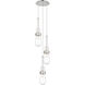 Milan 3 Light 11.88 inch Polished Nickel Multi Pendant Ceiling Light in Clear Glass