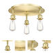 Ballston 3 Light 11.75 inch Satin Gold Flush Mount Ceiling Light
