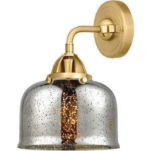 Nouveau 2 Large Bell 1 Light 8 inch Satin Gold Sconce Wall Light in Silver Plated Mercury Glass