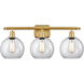 Ballston Athens LED 26 inch Satin Gold Bath Vanity Light Wall Light in Clear Glass, Ballston