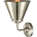 Nouveau Appalachian LED 8 inch Brushed Satin Nickel Sconce Wall Light, Nouveau