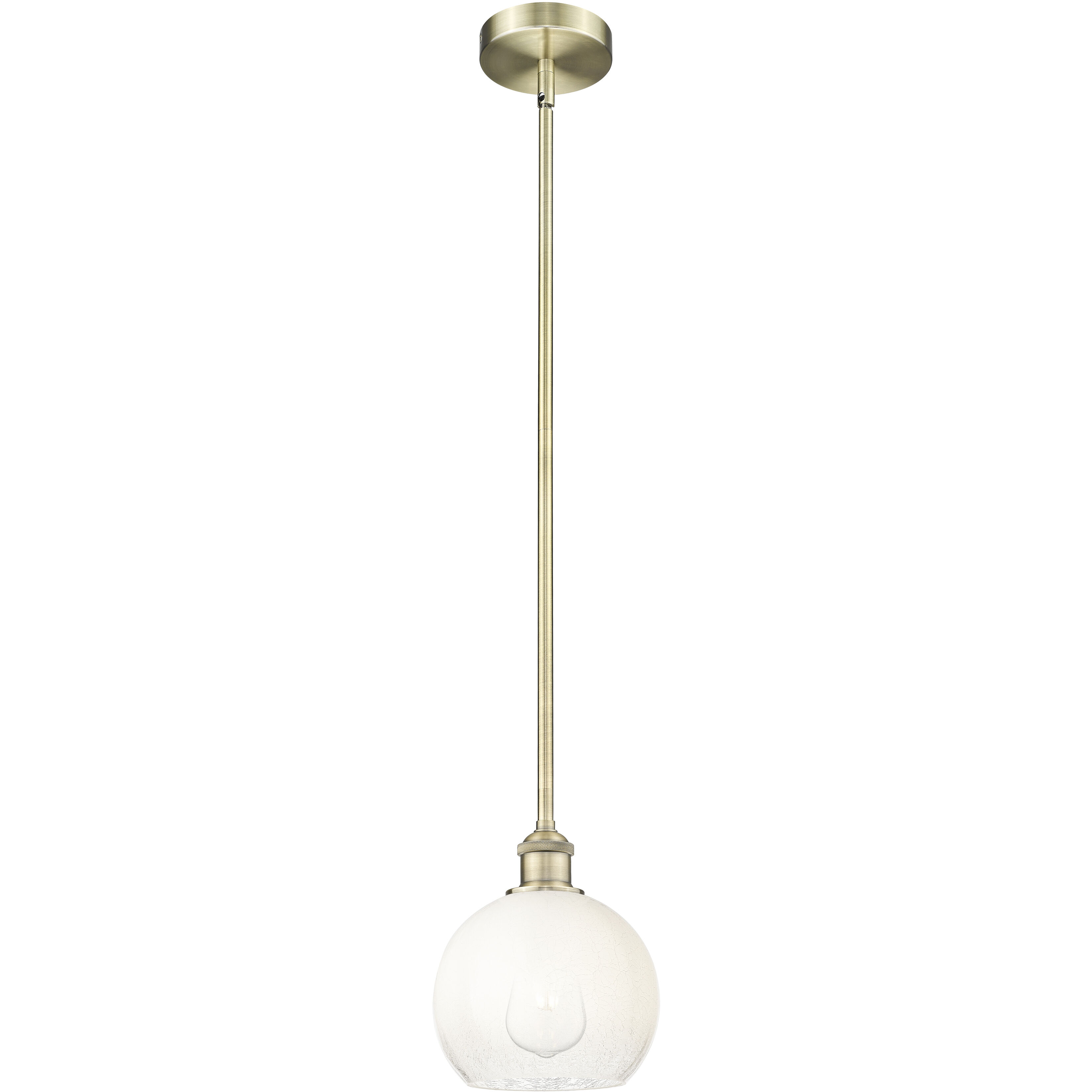 Edison Brookhaven Globe 1 Light 7.88 inch Antique Brass Mini Pendant Ceiling Light in Opal Glass