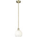Edison Brookhaven Globe 1 Light 7.88 inch Antique Brass Mini Pendant Ceiling Light in Opal Glass