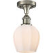 Ballston Norfolk 1 Light 6 inch Brushed Satin Nickel Semi-Flush Mount Ceiling Light in Matte White Glass