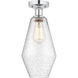 Edison Cindyrella 1 Light 7 inch Brushed Satin Nickel Semi-Flush Mount Ceiling Light in Clear Glass