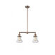 Franklin Restoration Bellmont LED 21 inch Antique Copper Chandelier Ceiling Light in Seedy Glass, Franklin Restoration