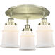 Canton 3 Light 17.75 inch Antique Brass Flush Mount Ceiling Light in Matte White