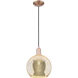 Arcadia Athens 1 Light 10 inch Antique Copper Mini Pendant Ceiling Light in Mercury