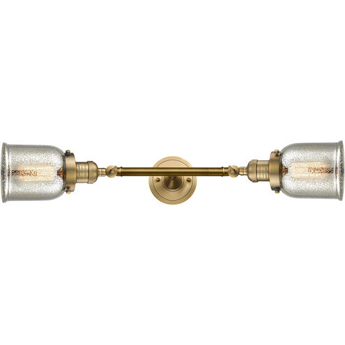 Franklin Restoration Small Bell LED 15 inch Brushed Brass Bath Vanity Light Wall Light in Silver Plated Mercury Glass, Franklin Restoration