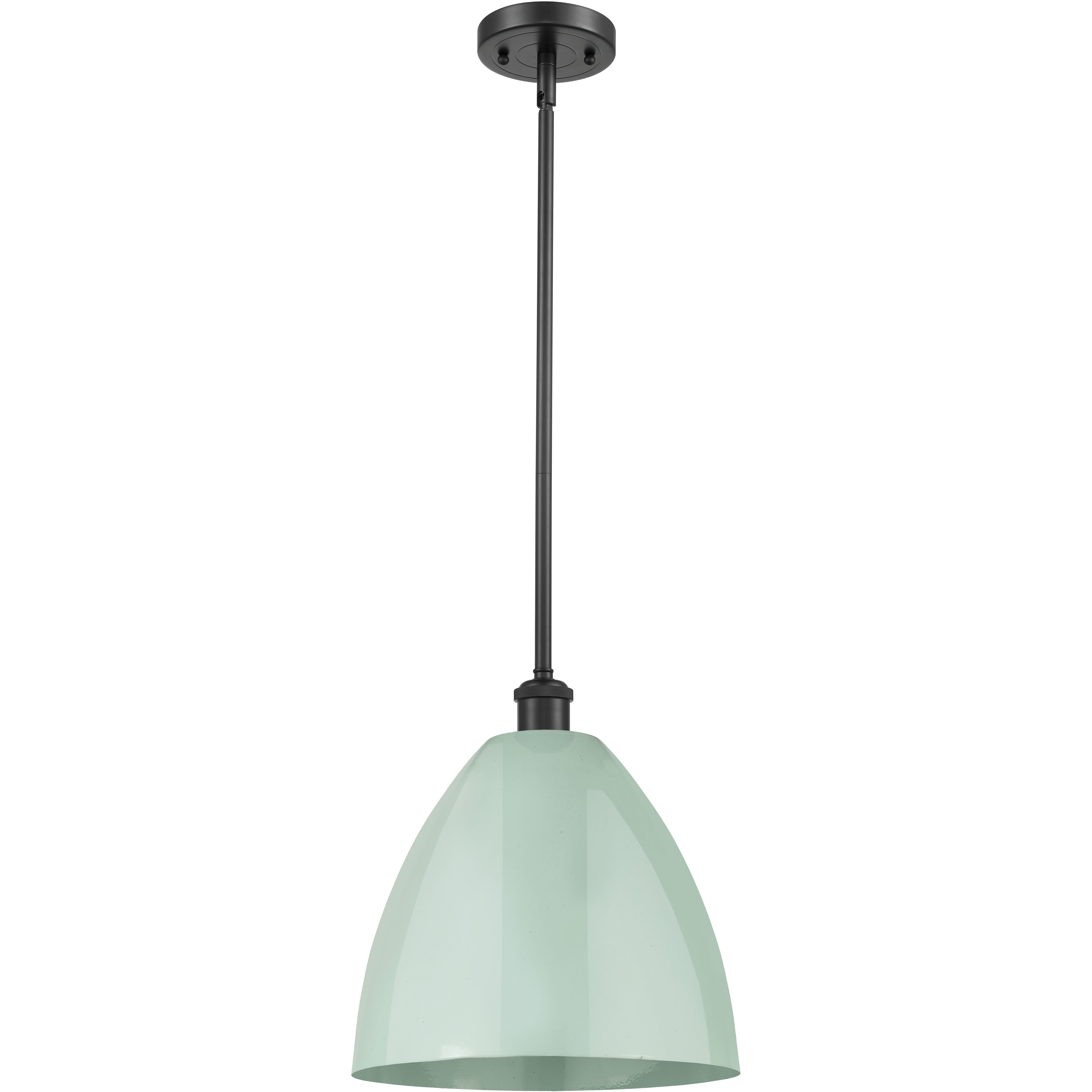 Ballston Plymouth Dome 1 Light 12 inch Matte Black Pendant Ceiling Light in Matte Seafoam