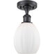 Ballston Eaton 1 Light 6 inch Matte Black Semi-Flush Mount Ceiling Light, Ballston