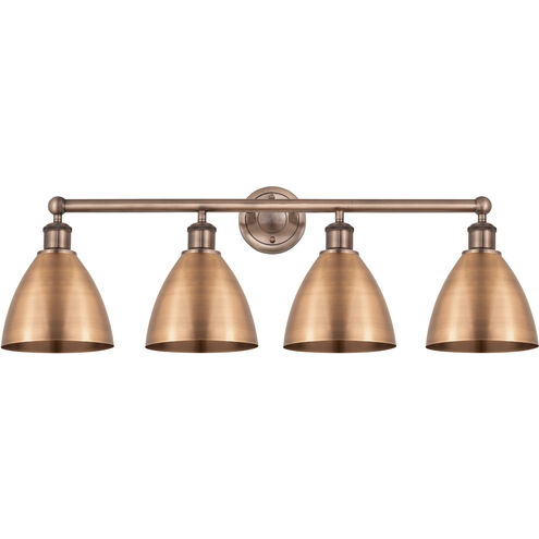 Metal Bristol 4 Light 34.5 inch Antique Copper Bath Vanity Light Wall Light