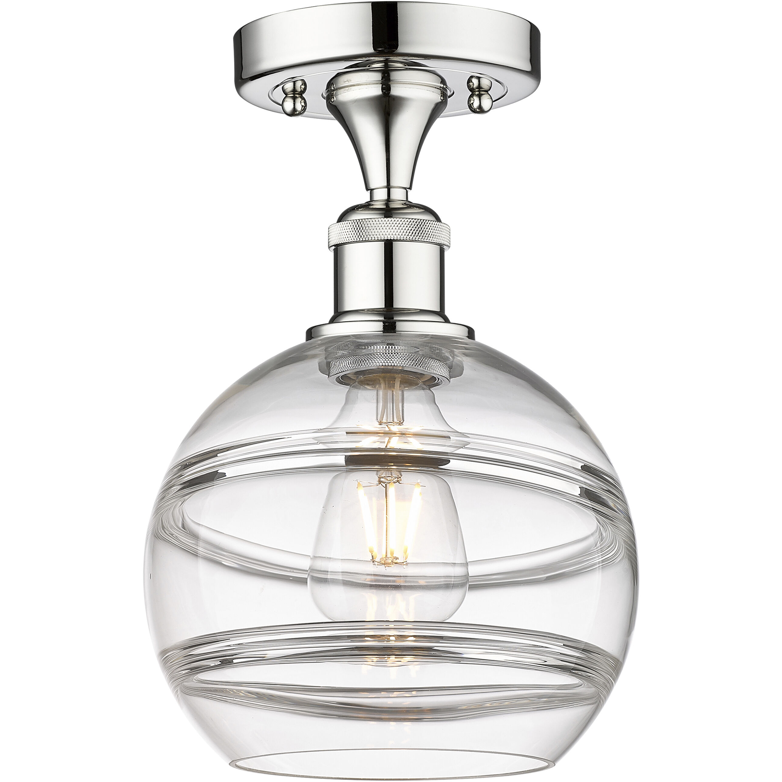 Edison Rochester 1 Light 8 inch Polished Chrome Semi-Flush Mount Ceiling Light