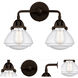 Nouveau 2 Olean 2 Light 15 inch Oil Rubbed Bronze Bath Vanity Light Wall Light in Seedy Glass