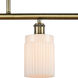 Ballston Hadley 4 Light 48 inch Antique Brass Island Light Ceiling Light in Matte White Glass, Ballston