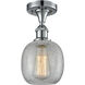 Edison Belfast 1 Light 6 inch Polished Chrome Semi-Flush Mount Ceiling Light in Clear Crackle Glass