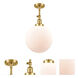 Franklin Restoration XX-Large Beacon LED 12 inch Satin Gold Semi-Flush Mount Ceiling Light in Matte White Glass, Franklin Restoration