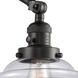 Small Oxford 30 inch 3.5 watt Matte Black Swing Arm Wall Light in Clear Glass, Franklin Restoration