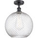 Ballston X-Large Twisted Swirl LED 12 inch Matte Black Semi-Flush Mount Ceiling Light, Ballston