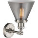 Franklin Restoration Large Cone LED 8 inch Brushed Satin Nickel Sconce Wall Light in Plated Smoke Glass, Franklin Restoration