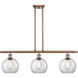 Ballston Athens 3 Light 36 inch Antique Copper Island Light Ceiling Light in Clear Glass, Ballston