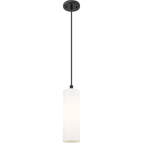 Crown Point 1 Light 3.88 inch Matte Black Pendant Ceiling Light in Matte White Glass