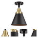 Franklin Restoration Appalachian 1 Light 8 inch Black Antique Brass Flush Mount Ceiling Light in Matte Black