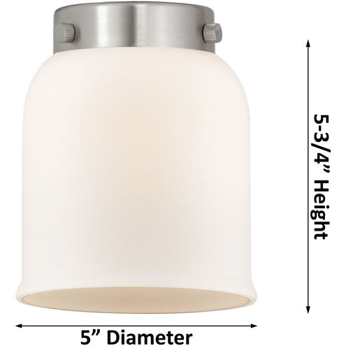 Nouveau 2 Small Bell LED 5 inch Oil Rubbed Bronze Sconce Wall Light in Matte White Glass