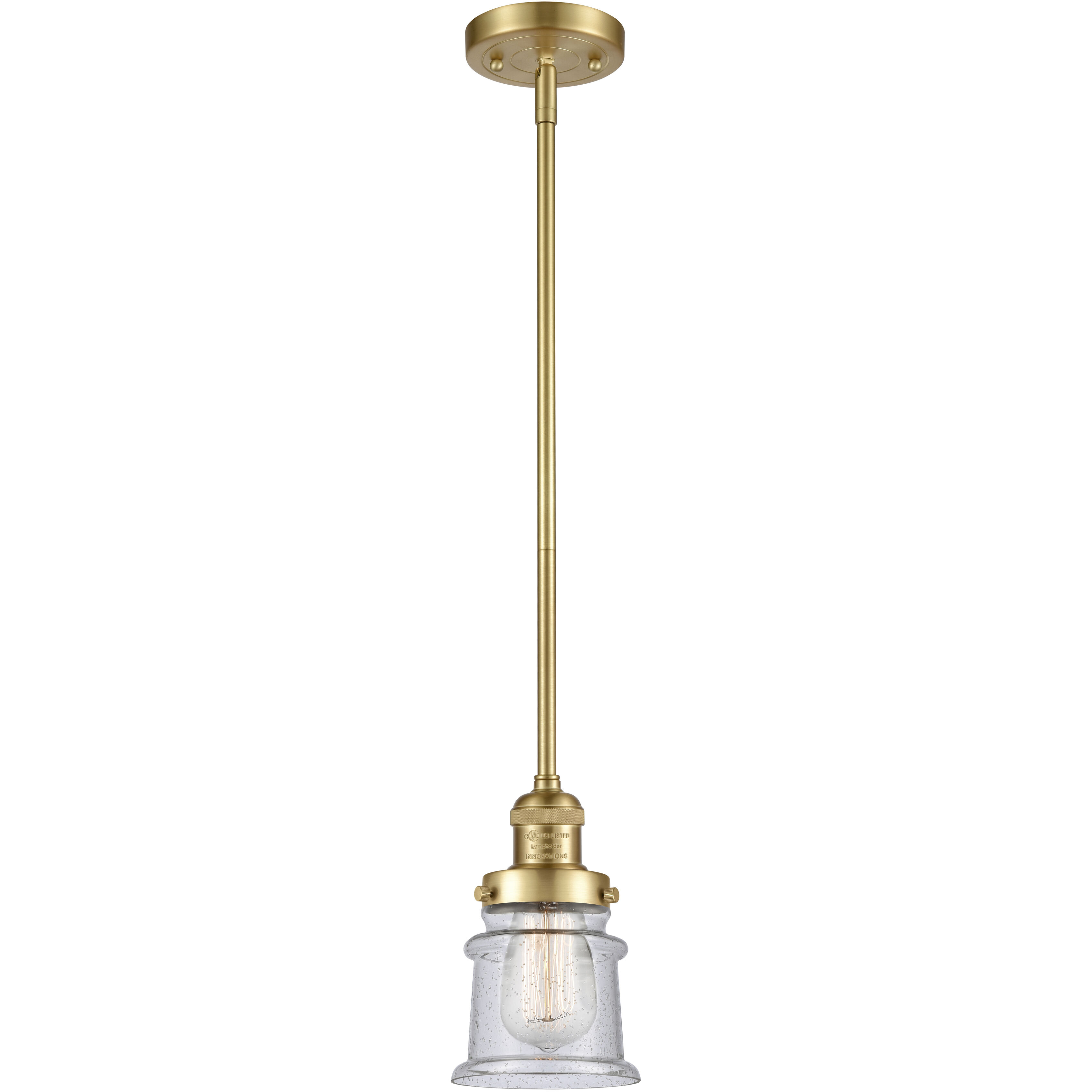 Franklin Restoration Canton 1 Light 6.5 inch Satin Gold Mini Pendant Ceiling Light in Incandescent, Seedy, Franklin Restoration