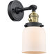 Franklin Restoration Small Bell LED 5 inch Black Antique Brass Sconce Wall Light, Franklin Restoration 