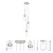 Milan 3 Light 11.88 inch Polished Nickel Multi Pendant Ceiling Light in Clear Glass