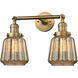 Franklin Restoration Chatham 2 Light 6 inch Brushed Brass Bath Vanity Light Wall Light in Mercury Glass, Franklin Restoration