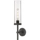 Lincoln 1 Light 3.5 inch Weathered Zinc Sconce Wall Light in Clear Glass
