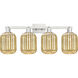 Preston 4 Light 36 inch Brushed Satin Nickel Bath Vanity Light Wall Light in Mercury Glass
