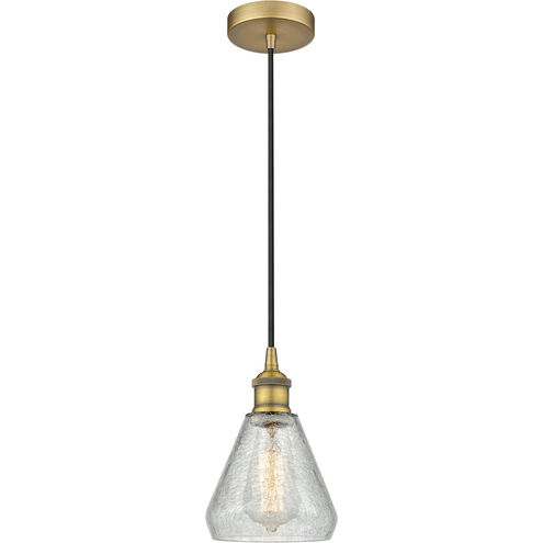 Edison Conesus LED 6 inch Brushed Brass Mini Pendant Ceiling Light