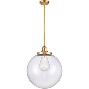 Franklin Restoration Beacon LED 16 inch Satin Gold Pendant Ceiling Light in Clear Glass