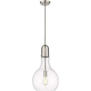 Amherst LED 12 inch Brushed Satin Nickel Mini Pendant Ceiling Light in Clear Glass
