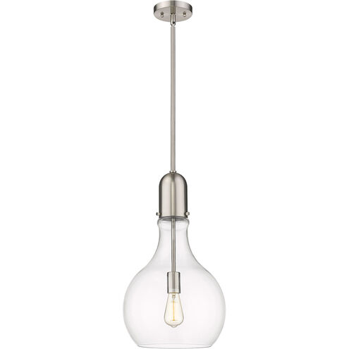 Amherst LED 11.75 inch Brushed Satin Nickel Mini Pendant Ceiling Light in Clear Glass