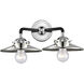 Nouveau Railroad 2 Light 16 inch Black Polished Nickel Bath Vanity Light Wall Light, Nouveau