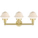 Oxford 3 Light 24.5 inch Satin Gold Bath Vanity Light Wall Light in Matte White