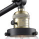 Dover 30 inch 3.50 watt Black Antique Brass Swing Arm Wall Light, Franklin Restoration