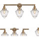 Franklin Restoration Bullet 3 Light 34 inch Brushed Brass Bath Vanity Light Wall Light