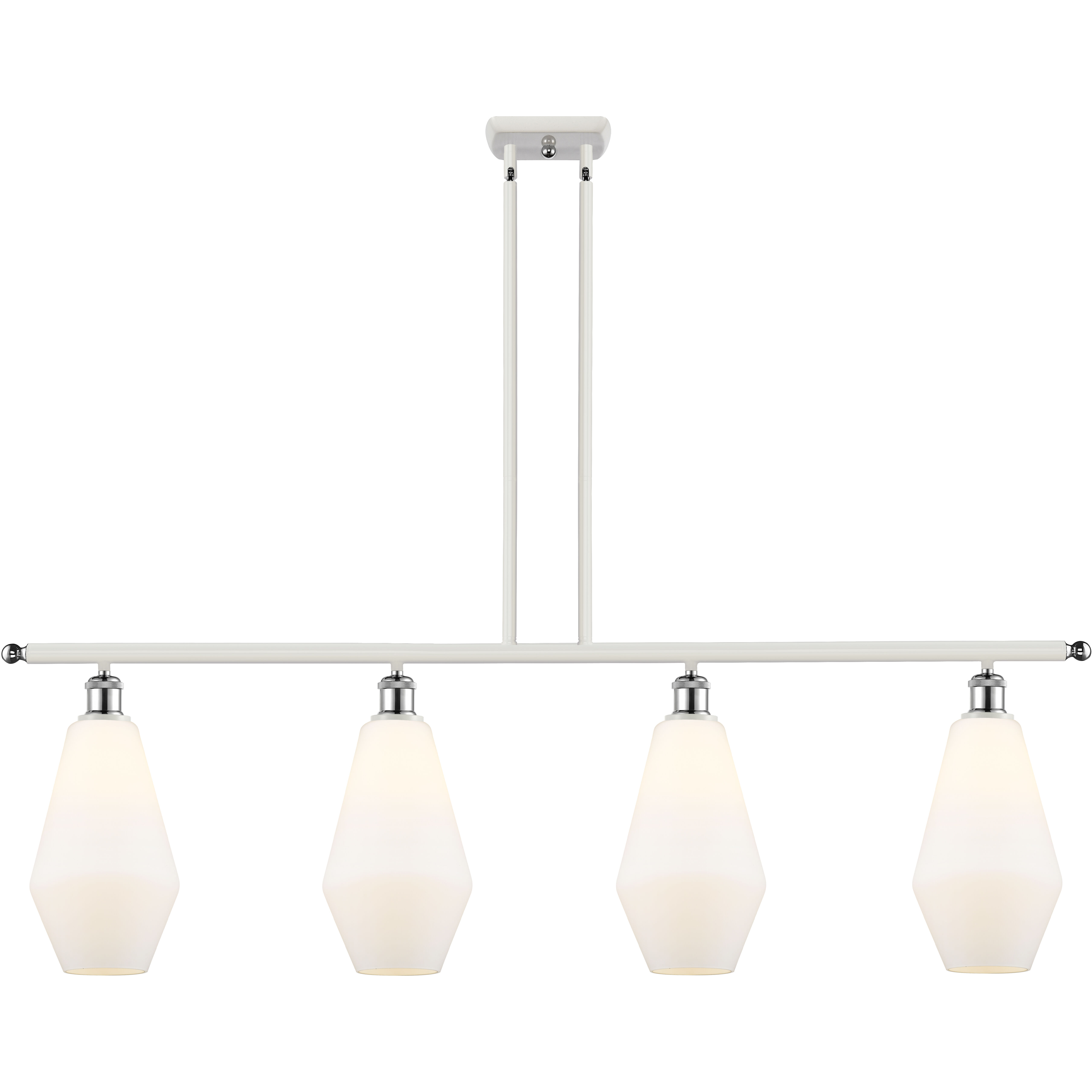 Ballston Cindyrella LED 48 inch White and Polished Chrome Island Light Ceiling Light in Matte White Glass
