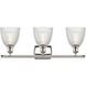 Ballston Castile 3 Light 26 inch Polished Nickel Bath Vanity Light Wall Light in Clear Glass, Ballston