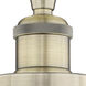 Olean 1 Light 6.5 inch Antique Brass Semi-Flush Mount Ceiling Light in Matte White Glass